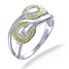 18K Yellow Gold Plated Ring In Sterling Silver (Available in Sizes 5 - 9)