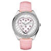 Guess Women's U85141L2 Pink Leather Quartz Watch with Silver Dial