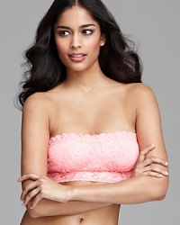 A great alternative to your typical strapless bra. A pretty lace bandeau with an elastic strip on top and bottom for a secure fit.