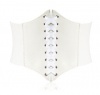 HOTER Black Lace-up Corset Style Elastic Cinch Belt -WHITE