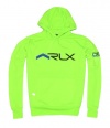 RLX Ralph Lauren Men Long-Sleeved Track Fleece Pullover Hoodie (M, Neon green/black/blue)