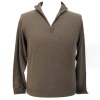 Maglierie Di Perugia MDP IU 1803 TOR Silk/Cashmere Mock Neck Half Zip Taupe Men's Sweater (50)