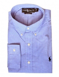 Polo Ralph Lauren Custom-Fit Checked Sport Shirt, Blue, XXL