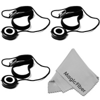 3 Pieces Lens Cap Keeper Holder + Premium MagicFiber Microfiber Cleaning Cloth