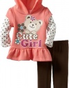 Young Hearts Baby-Girls Infant 2 Piece Cute Girl Fleece Jacket Legging Set