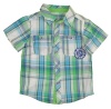 GUESS Kids Baby Boy Plaid Shirt with Back Art (12-2, PLAID (12M)