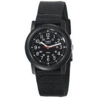 Timex Premium Originals Black Dial Green Nylon Strap Mens Watch T2N363