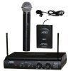 Audio2000 AWM-6032UL UHF Dual Channel Wireless Microphone System with One Handheld & One Lapel (Lavalier) Mic