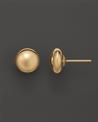 14K Yellow Gold Flat Ball Stud Earrings