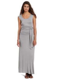 Wrapper Cap-Sleeve Scoop-Neck Maxi Dress