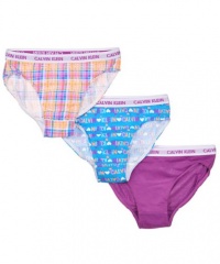 Calvin Klein 3-Pack Patterned Bikini Underwear (Sizes 7 - 16) - pattern vary, 7 - 8