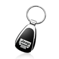 Jeep Grille Logo Black Tear Drop Key Chain