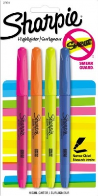 Sharpie Accent Pocket-Style Highlighters, 4 Colored Highlighters (27174/27174PP)