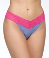 Hanky Panky Colorplay Signature Lace Original Rise Thong, One Size, Hot Fuchsia/Crush