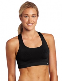 Champion Women's Double Dry Seamless Shiny Sports Bra, Black, X-Large