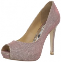 Badgley Mischka Women's Humbie IV Peep-Toe Pump, Rose/Gold, 9 M US