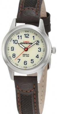 Timex Women's T41181 Expedition Metal Field Brown Leather and Nylon Strap Watch