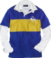 Polo Ralph Lauren Mens Custom-fit Striped Lion Rugby Shirt