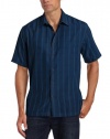 John Henry Men's Windowpane Short Sleeve