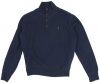 Polo Ralph Lauren Men's Button Mockneck Sweatshirt (Medium, Cruise Navy)