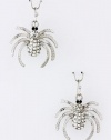 Fashion Jewelry - CRYSTAL HAMMERED SPIDER EARRINGS - By Fashion Destination | Free Shipping (Silver)