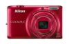 Nikon COOLPIX S6500 Wi-Fi Digital Camera with 12x Zoom and GPS (Red)