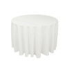 108 in. Round Polyester Tablecloth White