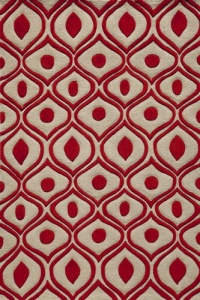 8' x 10' Rectangular Momeni Area Rug BLISSBS-09RED80A0 Red Color Hand Tufted in China Bliss Collection