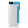 Incipio Stowaway for iPhone 5 - Retail Packaging - Optical White / Cyan Blue