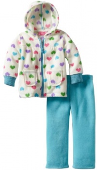 Young Hearts Baby-Girls Infant 2 Piece Heart Print Polar Fleece Jacket Set