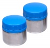 LunchBots Rounds Stainless Round Container, 8-Ounce, Blue, Set of 2