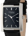 Caravelle by Bulova Men's 43A03 Leather Strap Black Dial Watch