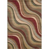 Nourison Zanibar Multicolor Waves 5.6-Feet by 7.5-Feet Polyacrylic Area Rug