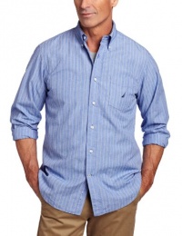 Nautica Men's Long Sleeve Poplin Pencil Stripe