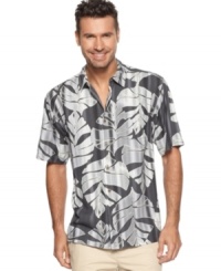 Lay back in luxury with this tropical print shirt in 100% silk from Tommy Bahama.