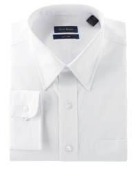 It's the starting line for your style - an elegant white button-down shirt with classic tailoring, a point collar, single button cuff and round hem.