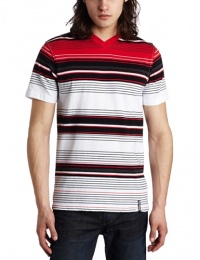 Southpole Men's Engineered Stripe V-neck Tee