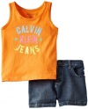 Calvin Klein Girls 2-6x Top With Denim Shorts