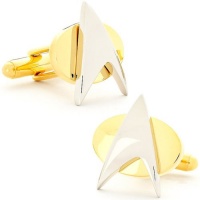 Star Trek Two Tone Delta Shield Cufflinks and Tie Bar Gift Set