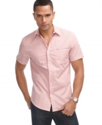 A classic pattern classes up your summer style with this shirt from Perry Ellis.