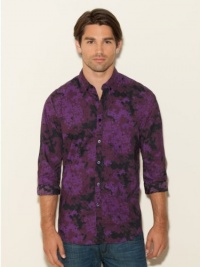 Guess Men's Slim Fit Discharge Floral Shirt