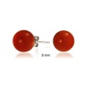 Bling Jewelry 925 Sterling Bead Round Carnelian Gemstone Ball Stud Earrings 8mm