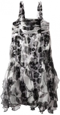 Bloome Girls 7-16 Floral Mesh Sundress, Black/White, 10