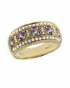 Effy Jewlery 14K Yellow Gold Tanzanite and Diamond Ring, .92 TCW Ring size 7