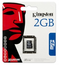 Kingston 2 GB microSD Flash Memory Card SDC/2GBSP (Single Pack)