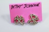 Betsey Johnson Crystal Bow Gold Tone Earrings