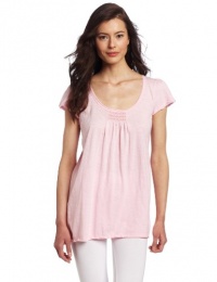 HUE Women's Short Sleeve Tee With smocking