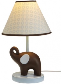 Carter's Blue Elephant Lamp Base And Shade, Blue/Choc