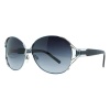 Just Cavalli JC 399/S 16W Metallic Blue Oversized Round Sunglasses