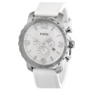 FOSSIL Nate Chronograph Leather Watch - White